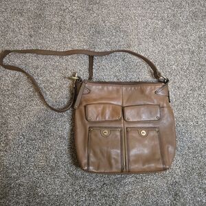 Stone Mountain Brown Genuine Leather Pocket Crossbody Purse Bag